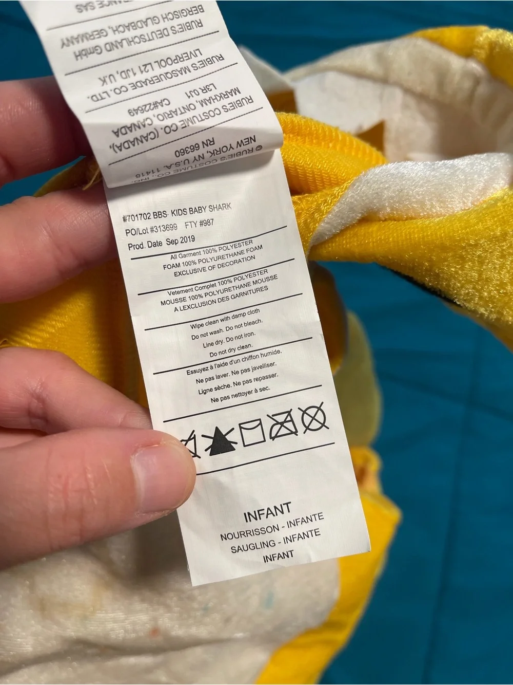 Infant baby shark Costume
